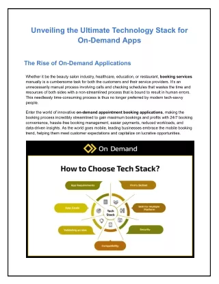 Unveiling the Ultimate Technology Stack for On-Demand Apps