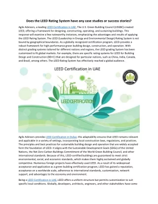 Does the LEED Rating System have any case studies or success stories