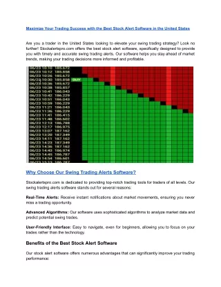 Stock buy and sell alerts