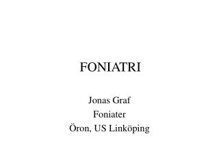 FONIATRI