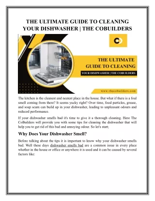 The Ultimate Guide to Cleaning Your Dishwasher | The CoBuilders