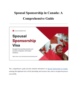 Spousal Sponsorship in Canada: A Comprehensive Guide