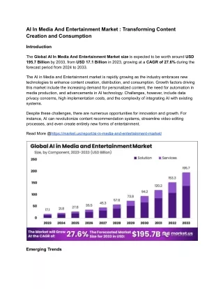 AI In Media And Entertainment Market: Streamlining Content Workflow Management