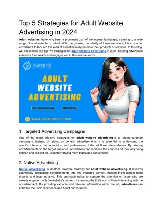 Top 5 Strategies for Adult Website Advertising in 2024