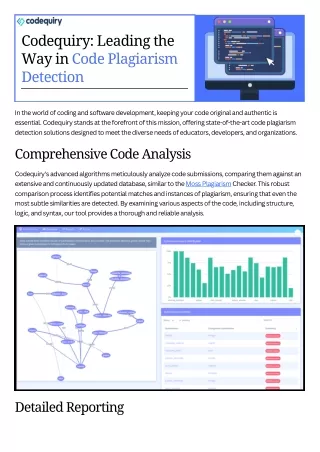 Code Plagiarism Detection- Codequiry