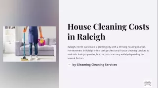 House Cleaning Costs in Raleigh