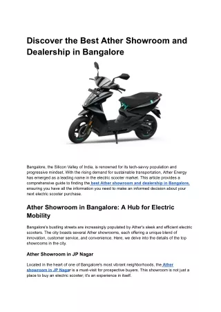 Discover the Best Ather Showroom and Dealership in Bangalore (2)