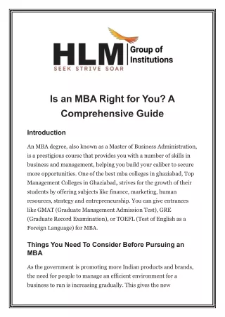 Is an MBA Right for You? A Comprehensive Guide