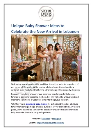 Unique Baby Shower Ideas to Celebrate the New Arrival in Lebanon