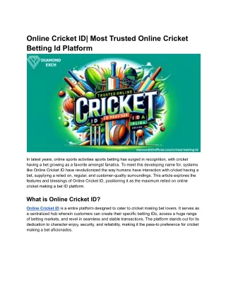 Online Cricket ID_ Most Trusted Online Cricket Betting Id Platform