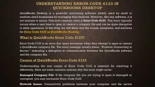 QuickBooks Error Code 6123: Fixing the Issue