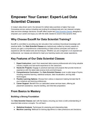 Empower Your Career_ Expert-Led Data Scientist Classes