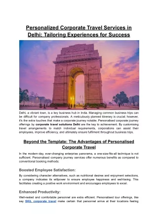 Personalized Corporate Travel Services in Delhi_ Tailoring Experiences for Success