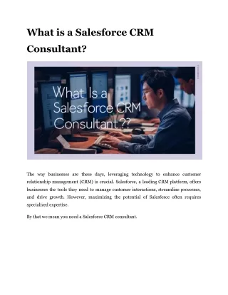 What is a Salesforce CRM Consultant?