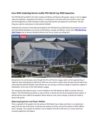 Euro 2024 Underdog Stories Justify FIFA World Cup 2026 Expansion