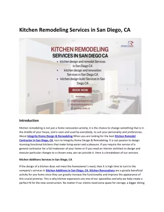 Kitchen Remodeling Services in San Diego