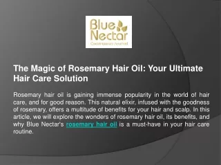 The Magic of Rosemary Hair Oil  Your Ultimate Hair Care Solution