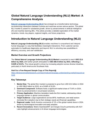 Global Natural Language Understanding (NLU) Market_ A Comprehensive Analysis