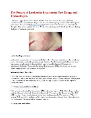 The Future of Leukemia Treatment.