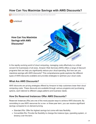 How Can You Maximize Savings with AWS Discounts?