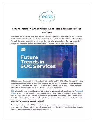 Future Trends in SOC Services What Indian Businesses Need to Know