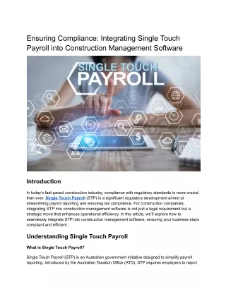 Single Touch Payroll