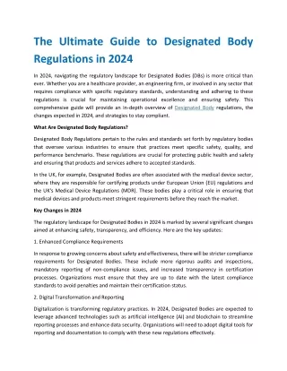 The Ultimate Guide to Designated Body Regulations in 2024