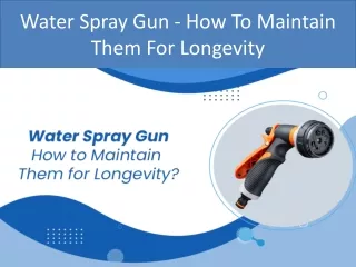 Water Spray Gun How To Maintain Them For Longevity