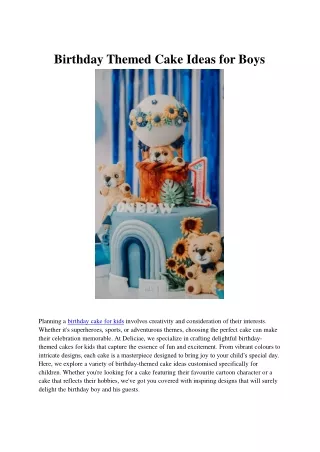 Birthday Themed Cake Ideas for Boys