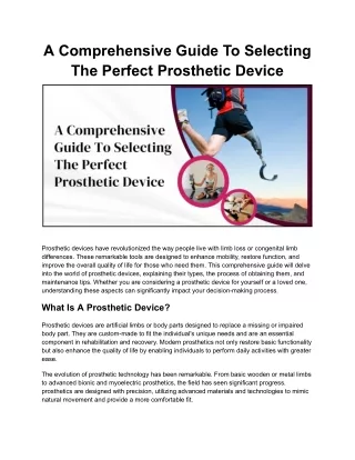 A Comprehensive Guide to Selecting the Perfect Prosthetic Device (1)