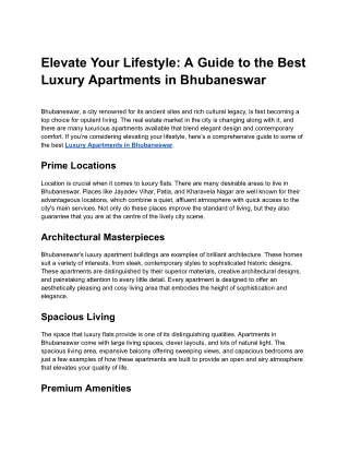 Elevate Your Lifestyle_ A Guide to the Best Luxury Apartments in Bhubaneswar