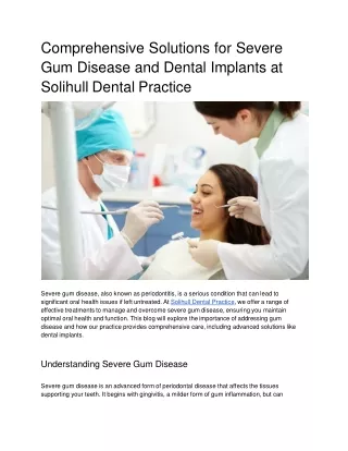 Comprehensive Solutions for Severe Gum Disease and Dental Implants at Solihull Dental Practice