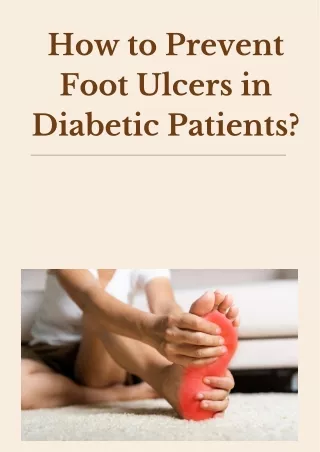 How to Prevent Foot Ulcers in Diabetic Patients