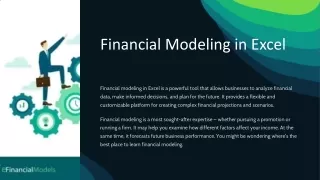 Financial Modeling In Excel