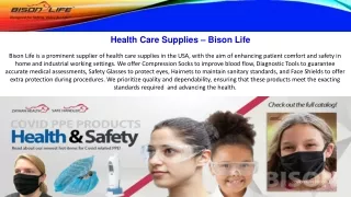 Health Care Supplies - Bison Life