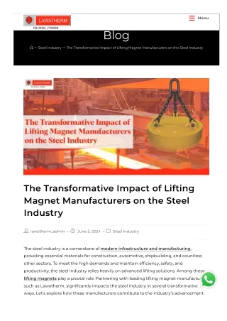 The Transformative Impact of Lifting Magnet Manufacturers on the Steel Industry - Lawatherm - The Steel Power