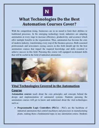 What Technologies Do the Best Automation Courses Cover?