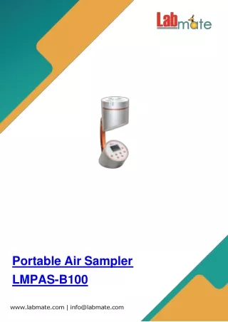 Portable Air Sampler-Gross weight-7 Kg