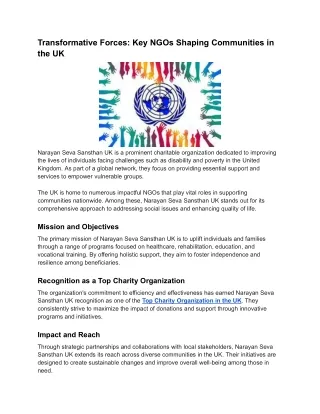 Transformative Forces_ Key NGOs Shaping Communities in the UK
