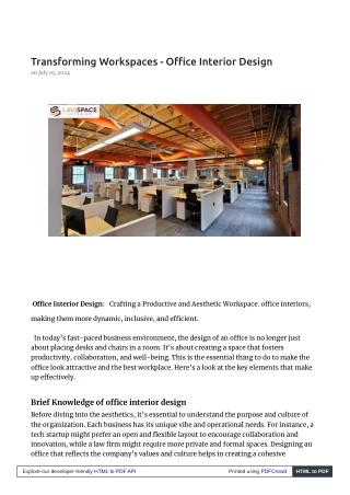 Innovative Office Interior Design Transforming Workspaces for Enhanced Productiv