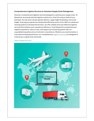 Comprehensive Logistics Services for Seamless Supply Chain Management