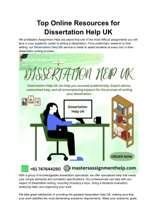 Top Online Resources for Dissertation Help UK