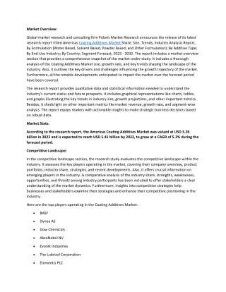 Coating Additives Market