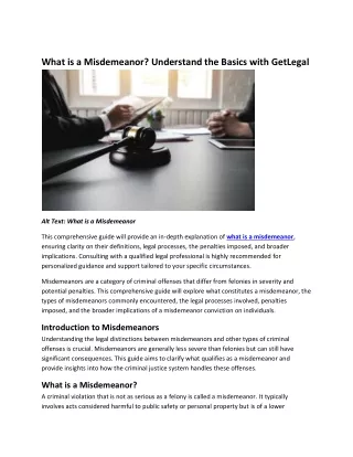 Understanding the Basics of What is a Misdemeanor
