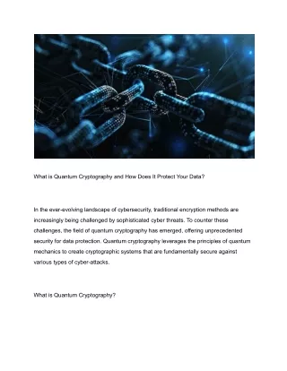 What is Quantum Cryptography and How Does It Protect Your Data?