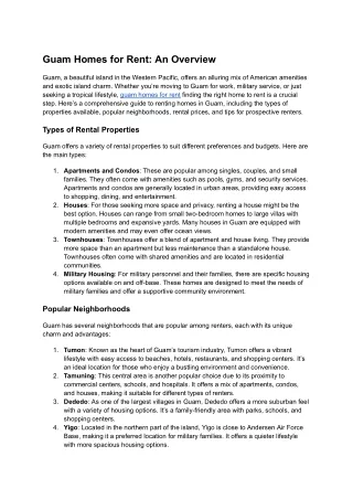 guam homes for rent