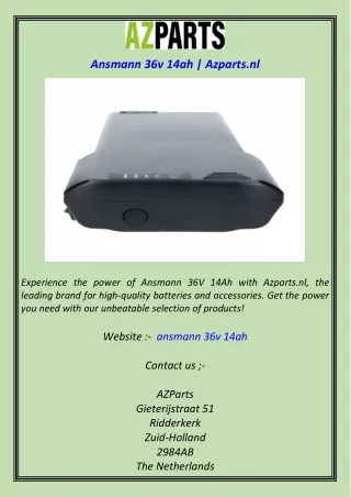 Ansmann 36v 14ah  Azparts.nl