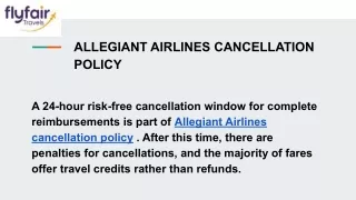 allegiant airlines cancellation policy
