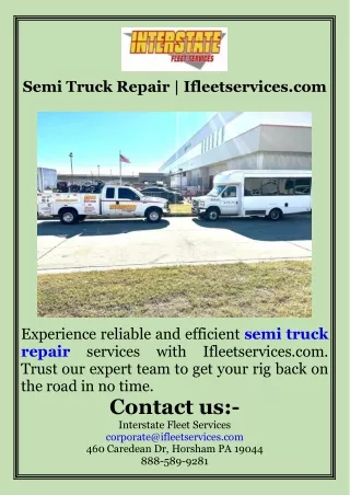 Semi Truck Repair  Ifleetservices.com