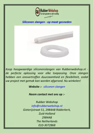 Siliconen slangen - op maat gesneden